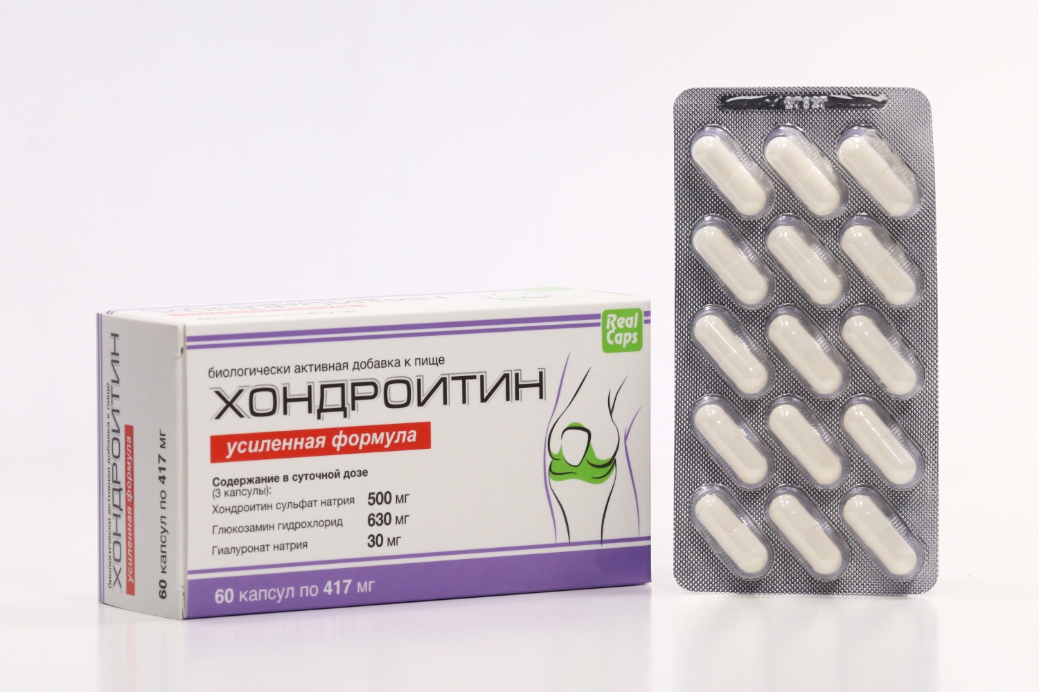 Хондроитин Усиленная формула 417 мг, 60 шт, капсулы