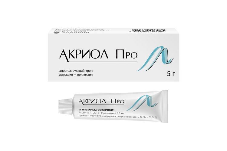 Акриол Про 2.5% + 2.5% , 5 г, крем для местного и наружного применения
