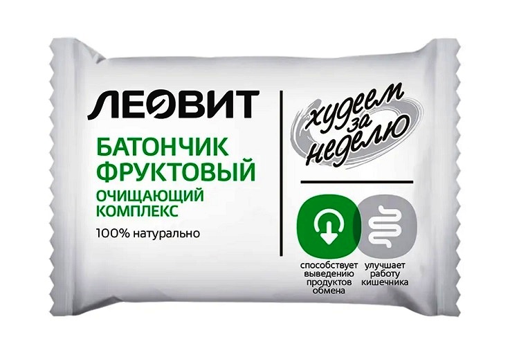Батончик Леовит Очищающ комплекс фруктовый, 7 шт