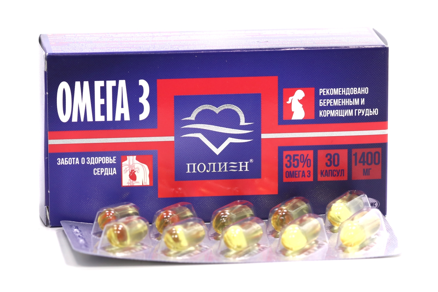 Омега-3 Полиен, 1 400 мг, 30 шт, капсулы