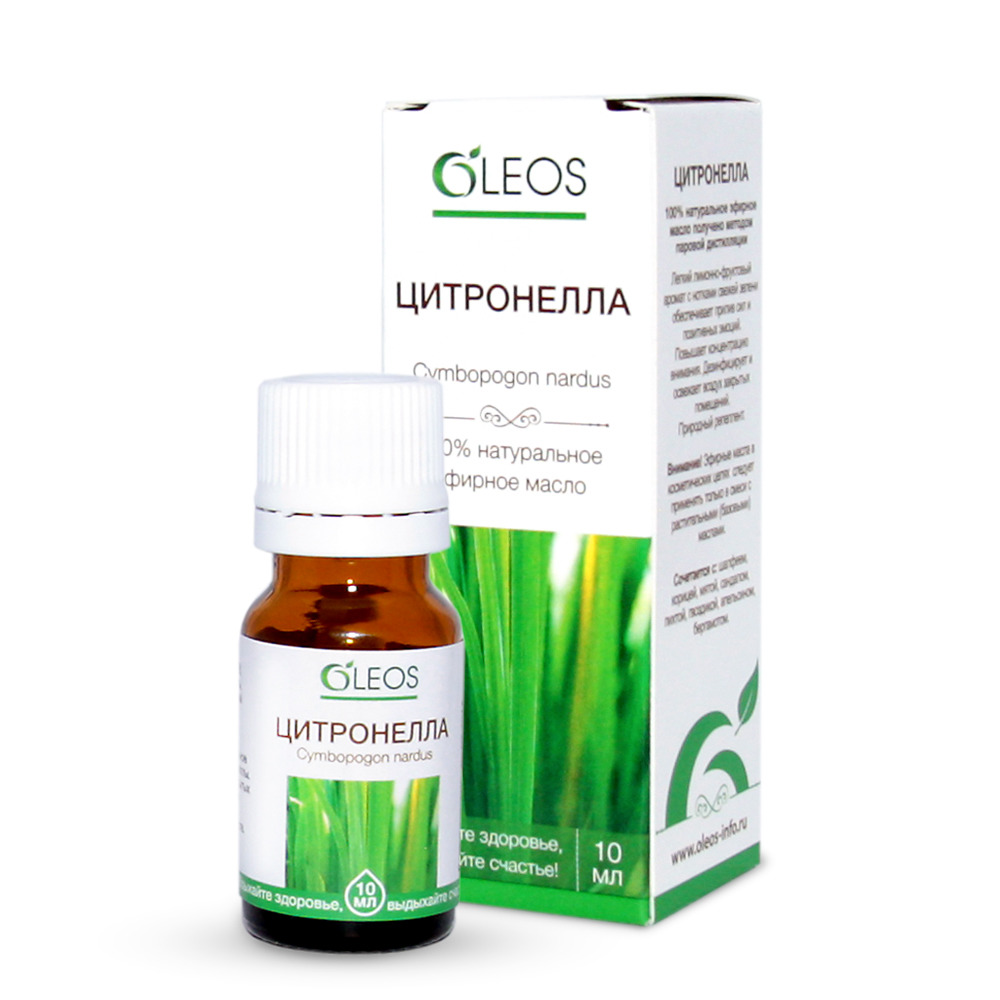 Масло Oleos Цитронелла эфирное, 10 мл