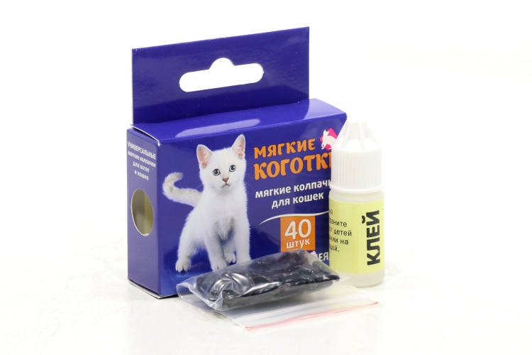 Мягкие коготки накладные черный 40 шт