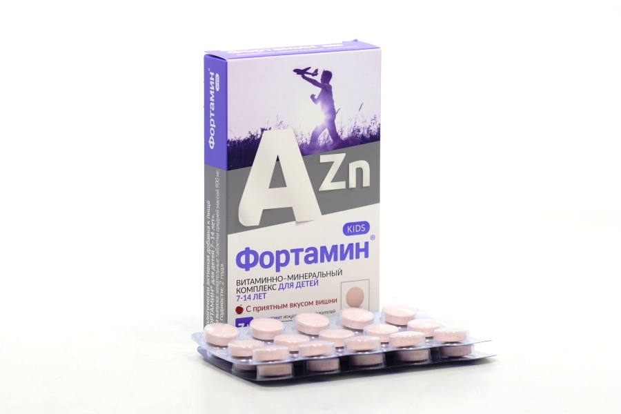 Витаминно-Минеральный компл Фортамин от А до Цинка д/детей 7-14 лет вишня, 30 шт, таблетки