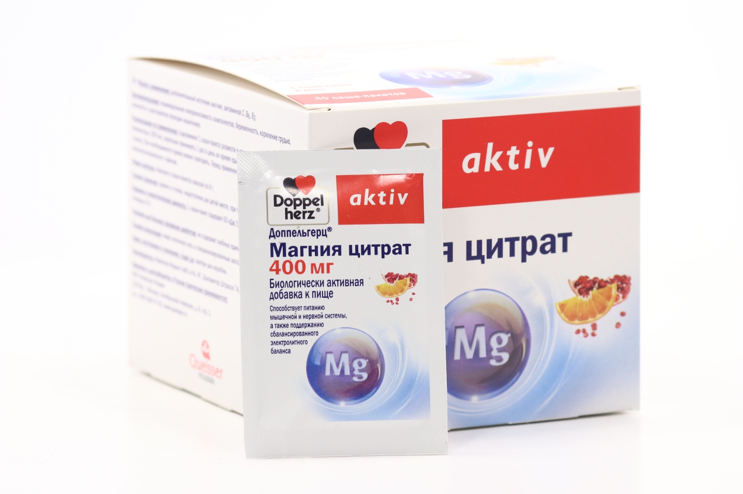 Доппельгерц Актив Магния цитрат 400 мг, 6 г, 40 шт, порошок в саше-пакетах