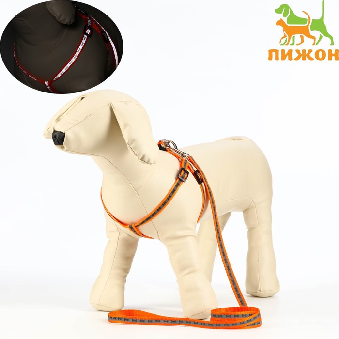 Комплект светоотражающий "Косточки", ширина 1 см, оранжевый