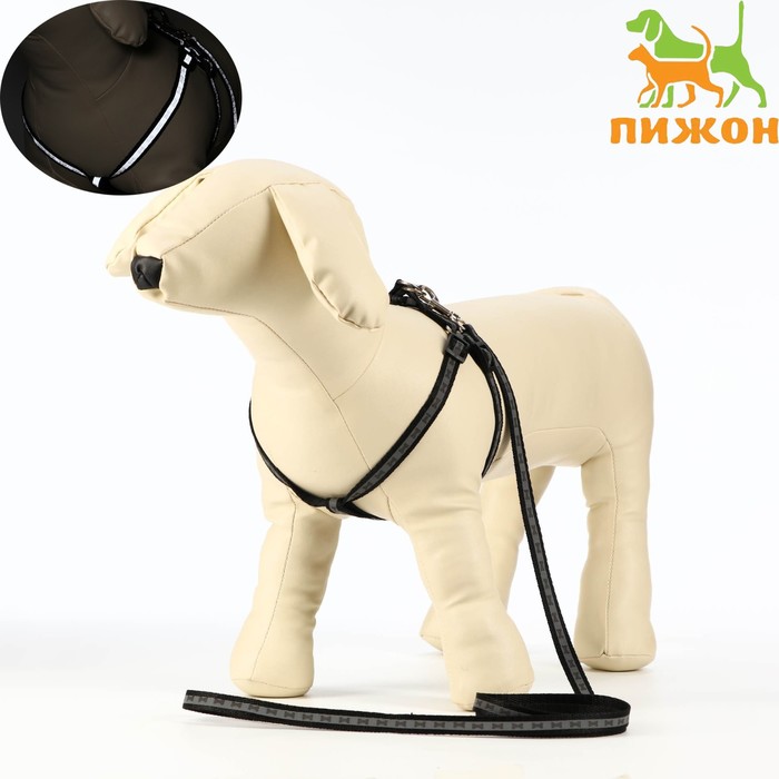 Комплект светоотражающий "Косточки", ширина 1 см, чёрный