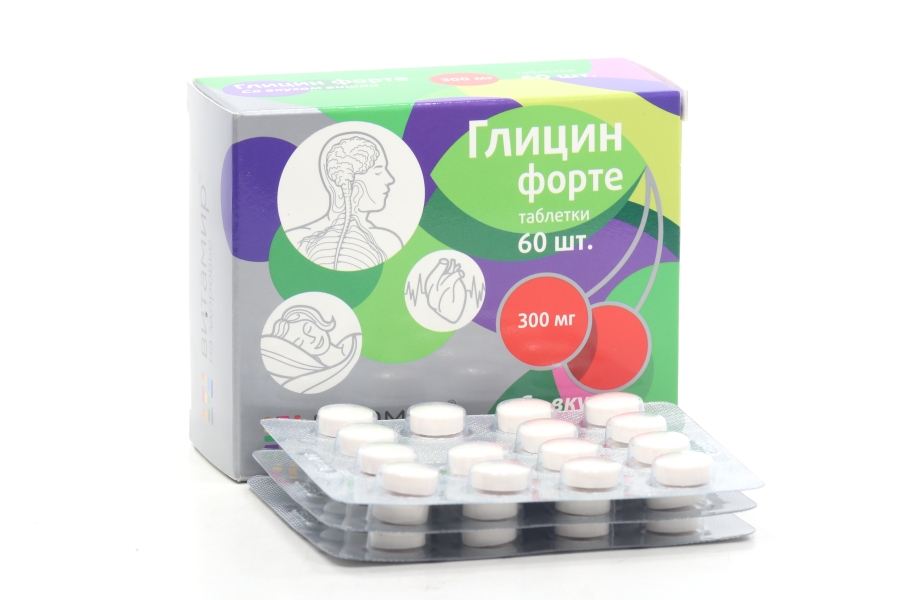 Глицин Форте Витамир вишня, 300 мг, 60 шт, таблетки
