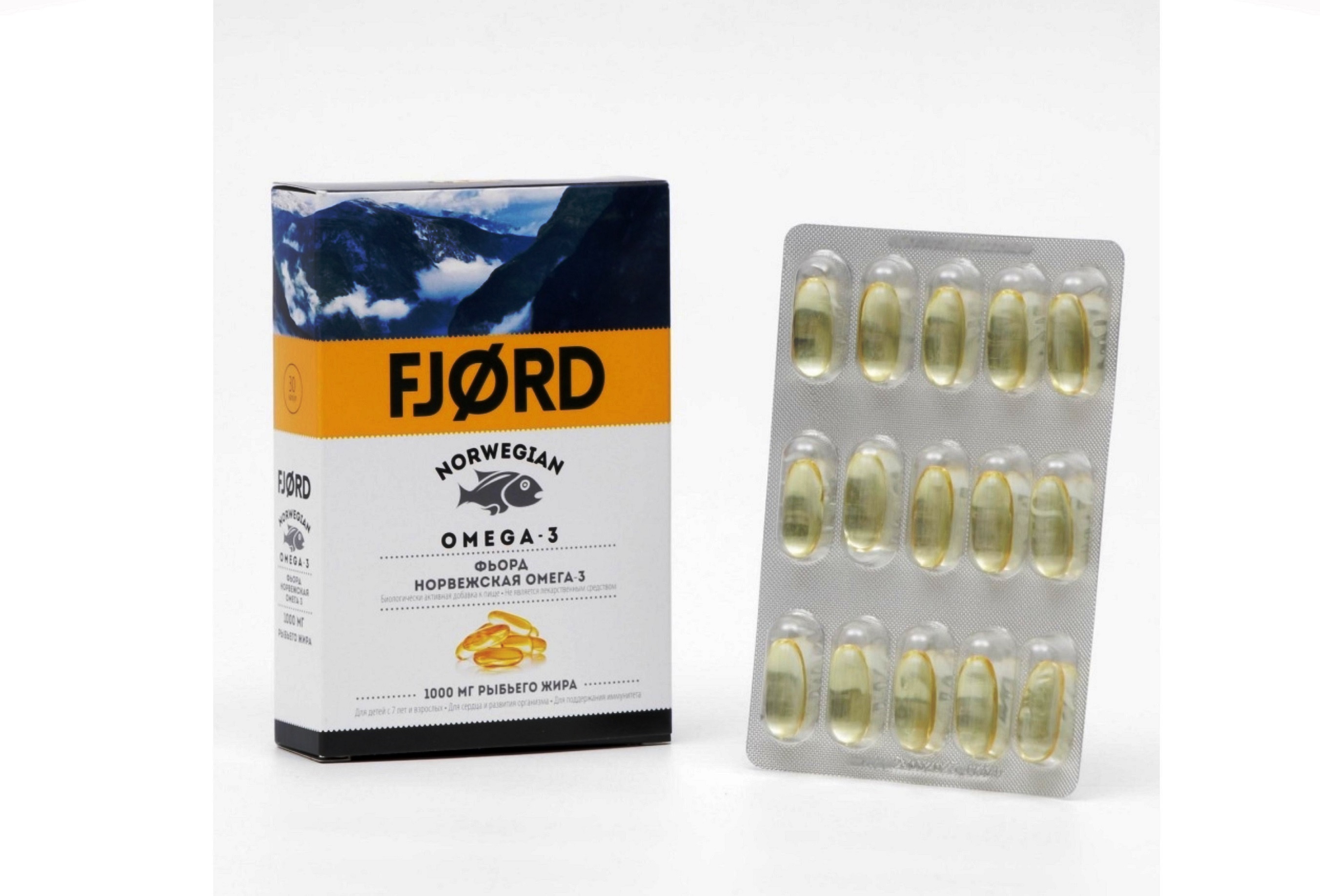 Фьорд Норвежская Омега-3, 30 шт, капсулы