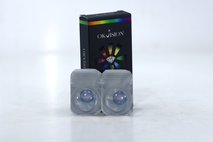 Контактные линзы цветные Okvision Fusion на 3 месяца Blue-Viole D -2.00 R 8.6, 2 шт
