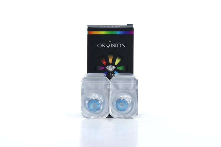 Контактные линзы цветные Okvision Fusion на 3 месяца Brilliant Blue D -0.00 R 8.6, 2 шт