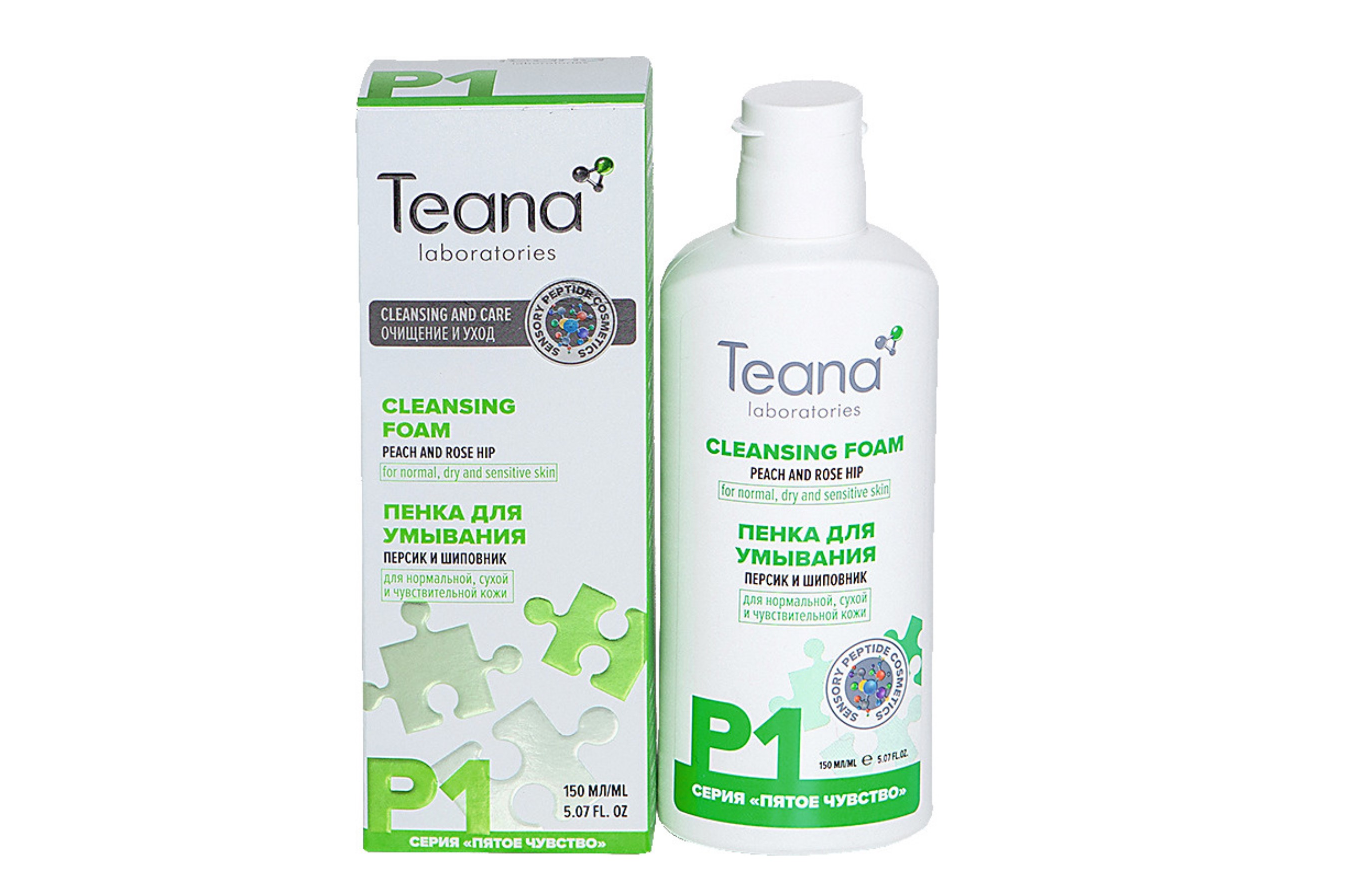 Пенка Teana laboratories P1 персик/шиповник д/умывания, 150 мл, (2015)
