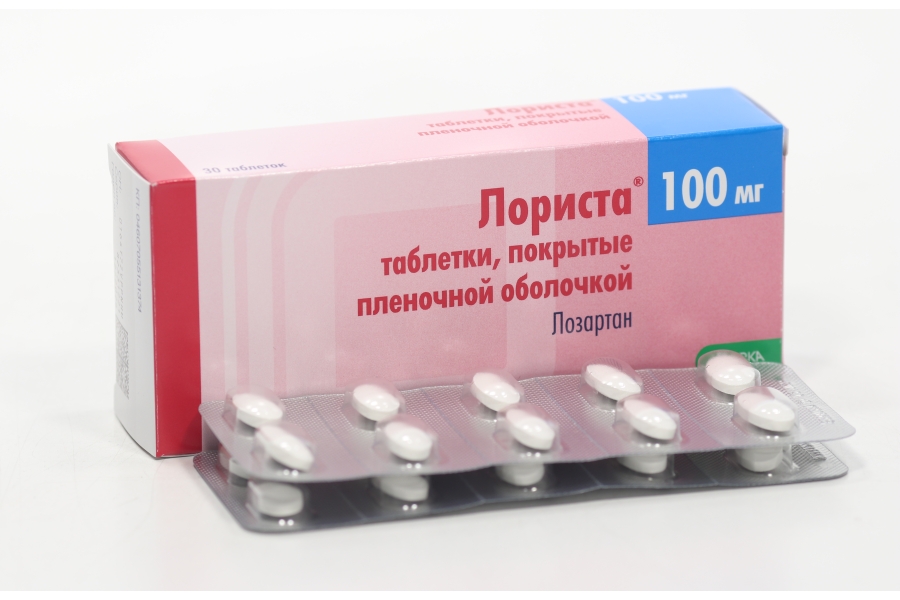 Лориста 100 мг, 30 шт, таблетки покрытые пленочной оболочкой (Д)