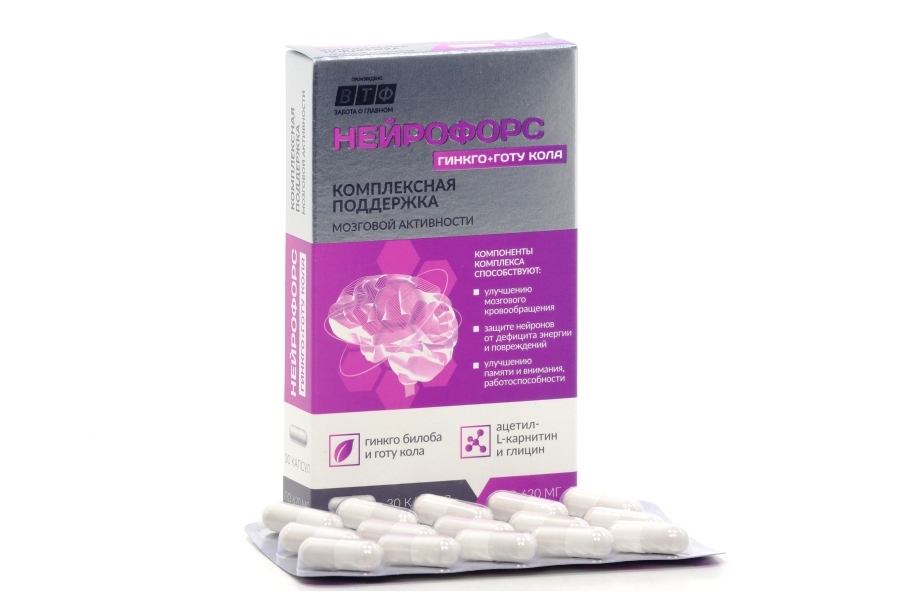 Нейрофорс гинкго/готу кола, 30 шт, капсулы