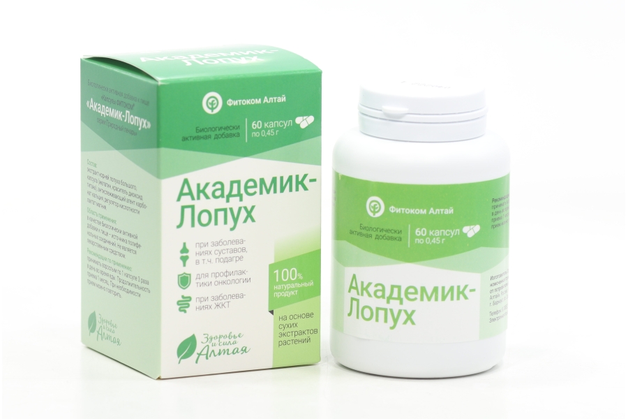 Капсулы Академик-Лопух д/суставов Природный лекарь, 0,45 г, 60 шт, Фитоком