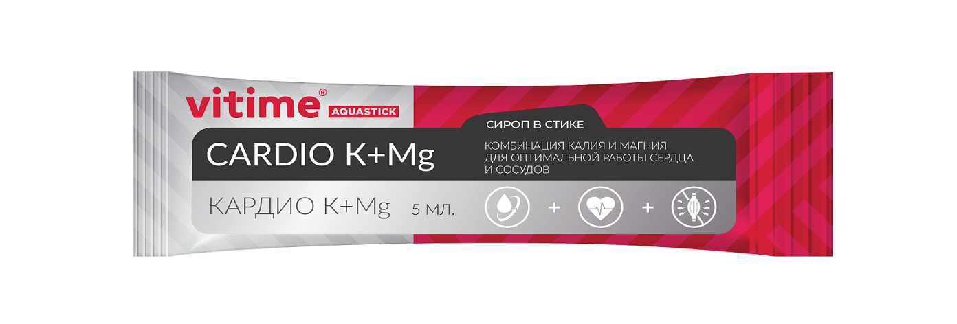 Кардио Калий+Магний ВиТайм Аквастик жидк в стиках, 2,5 мл, 30 шт