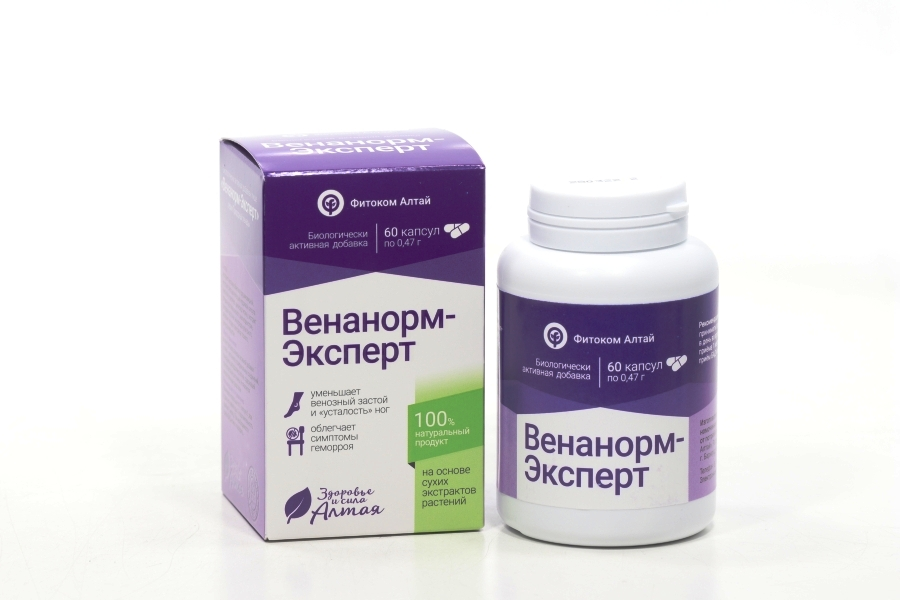 Венанорм-Эксперт Природный лекарь, 0,47 г, 60 шт, капсулы Фитоком