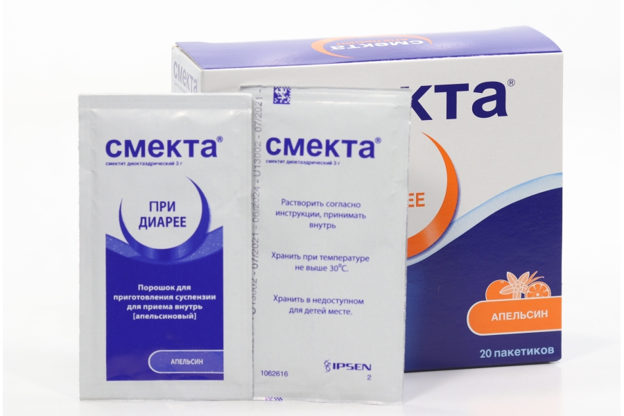 Смекта 3 г, 3,76 г, 20 шт, порошок для приготовления суспензии для приема внутрь апельсиновый
