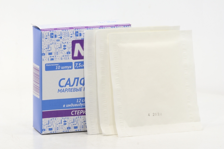 Салфетки стер 12 сложен индив уп 7.5х7.5 см, 10 шт, Ньюфарм
