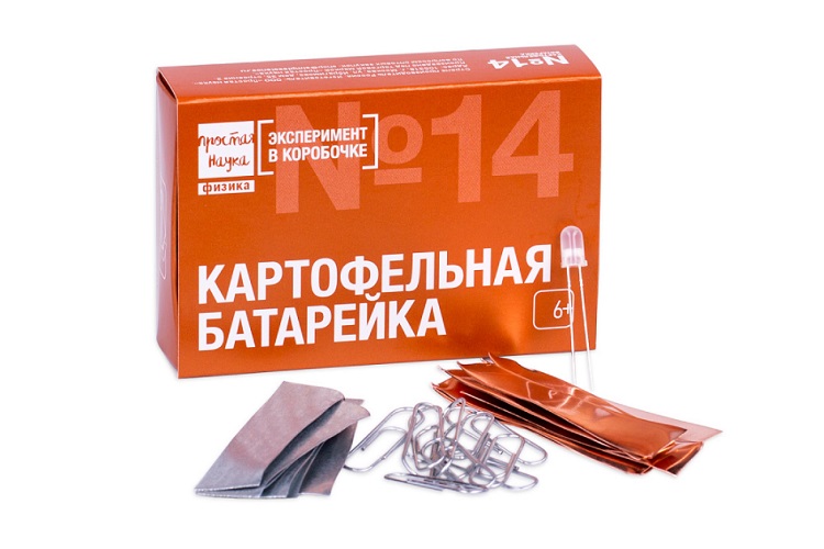 Набор эксперимент в коробочке Простая Наука № 14 Картофельная батарейка
