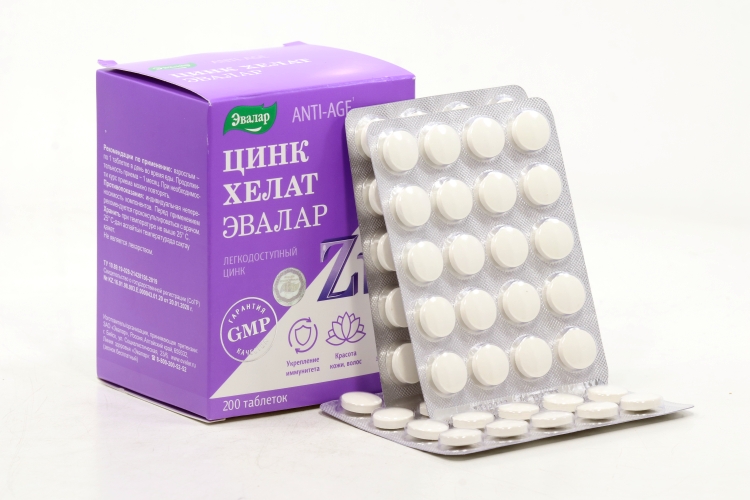 Анти-эйдж Цинк хелат, 200 шт