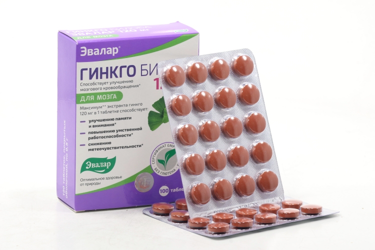 Гинкго Билоба, 120 мг, 100 шт, таблетки