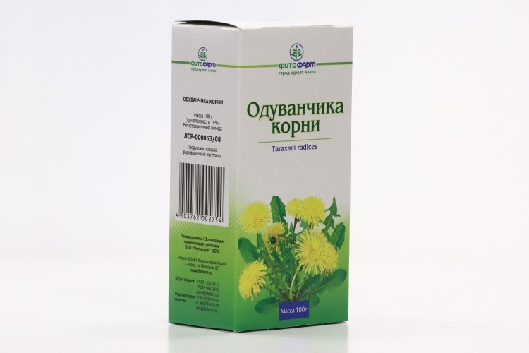 Одуванчика корень, 100 г, сырье растительное измельченное