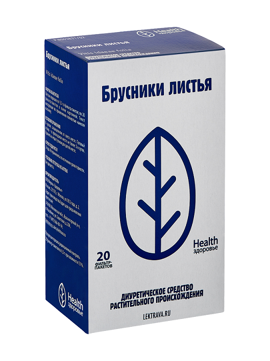Брусники лист, 1,5 г, 20 шт, сырье растительное-порошок