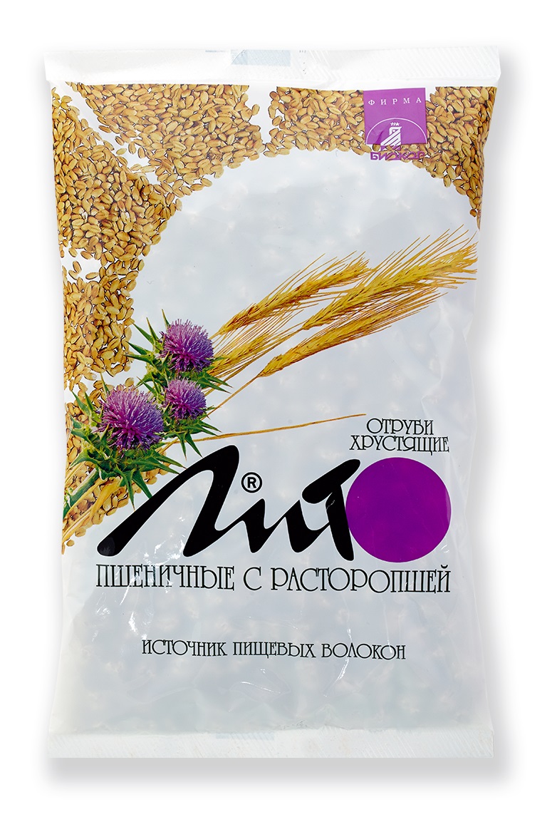 Отруби Лито хрустящие пшеничные с кальцием вкус расторопши, 200 г