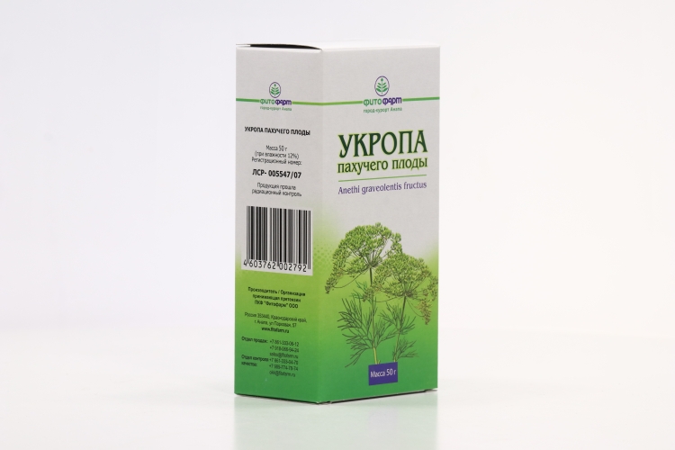 Укропа пахучего плоды, 50 г, сырье измельченное
