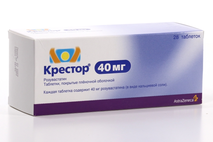 Крестор 40 мг, 28 шт, таблетки покрытые пленочной оболочкой