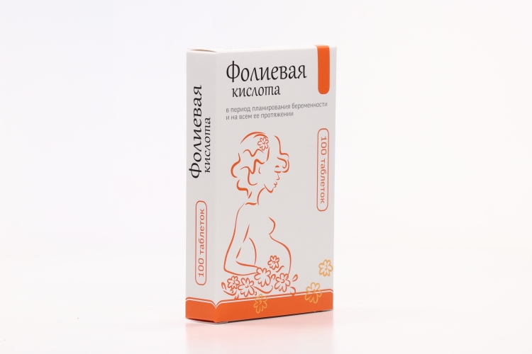 Фолиевая к-та, 100 мг, 100 шт, таблетки