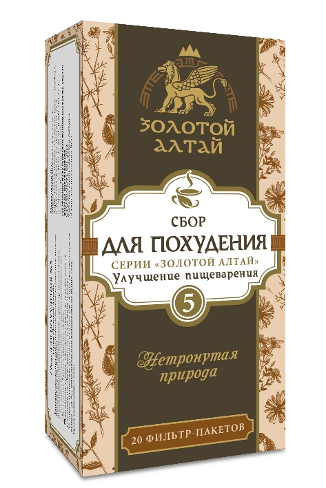 Для похудения сбор №5 Золотой Алтай улучшение пищеварения, 1,5 г, 20 шт