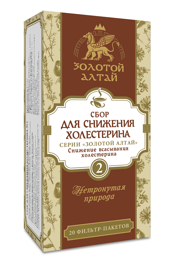 Снижение холестерина сбор №2 Золотой Алтай снижение всасывания холестерина, 1,5 г, 20 шт