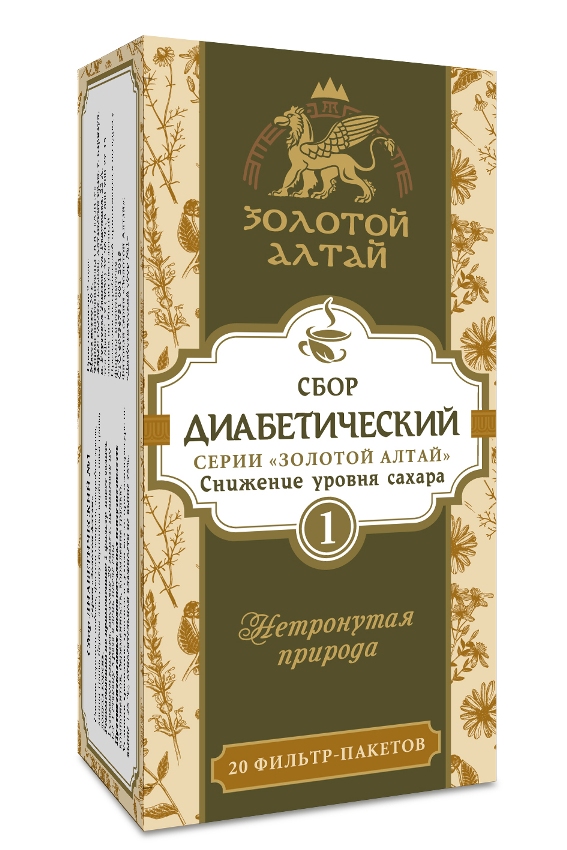 Ди-Аб-контроль Золотой Алтай фитосбор №1 снижение уровн сахара, 1,5 г, 20 шт