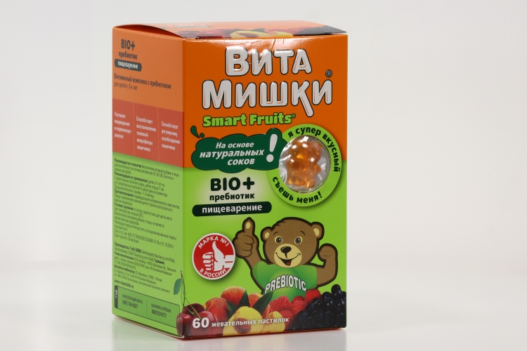 ВитаМишки Био+пребиотик, 60 шт, пастилки жевательные