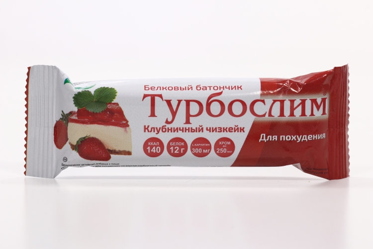 Батончик Турбослим клубничный чизкейк, 50 г