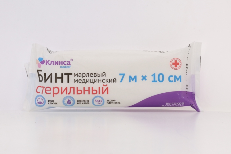 Бинт Клинса стер высокой плотности 7мх10см