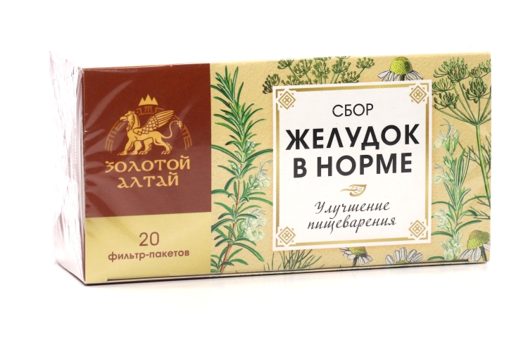 Сбор Золотой Алтай Желудок в норме, 1,5 г, 20 шт