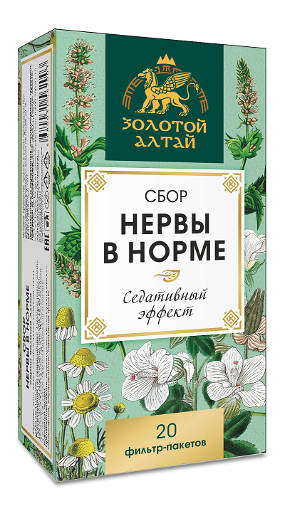 Сбор Золотой Алтай Нервы в норме, 1,5 г, 20 шт