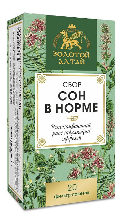 Сбор Золотой Алтай Сон в норме, 1,5 г, 20 шт