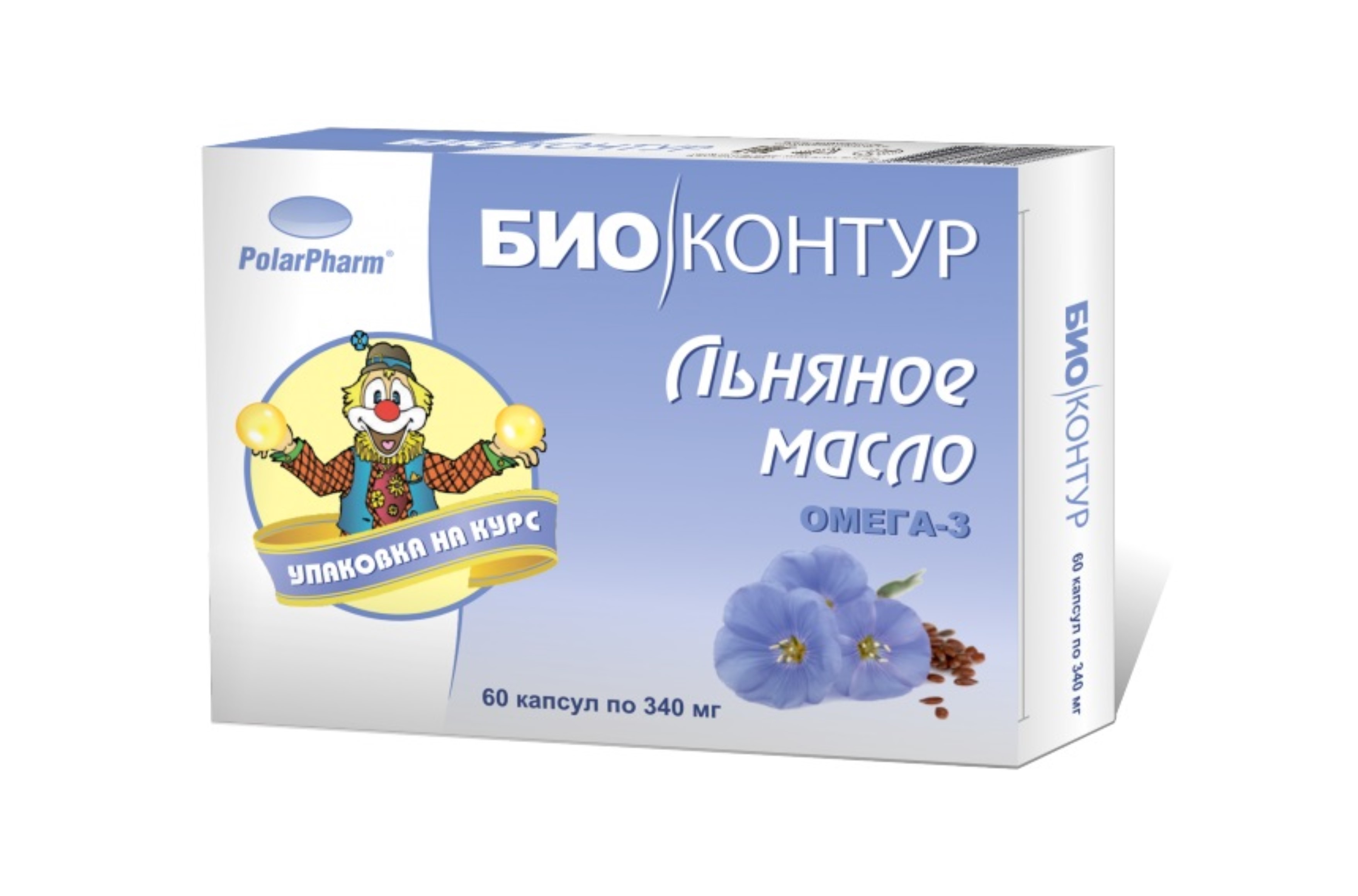 Масло льняное Биоконтур, 340 мг, 60 шт, капсулы