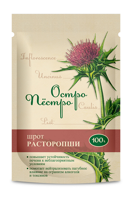 Расторопша шрот Остро Пёстро, 100 г, Биокор