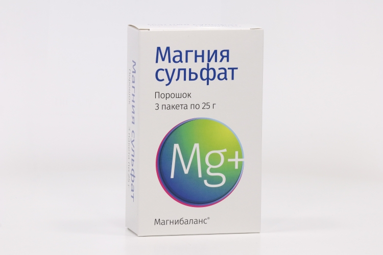 Магния сульфат, 25 г, 3 шт, порошок