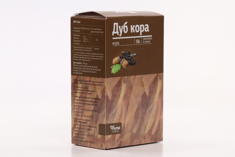 Дуба кора, 50 г, сырье измельченное