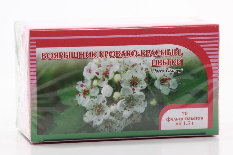 Боярышник кроваво-красный цветки 1,5 г, 20 шт, сырье растительное-порошок
