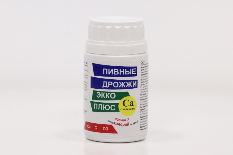 Дрожжи пивные Экко Плюс с кальцием, 450 мг, 100 шт, таблетки