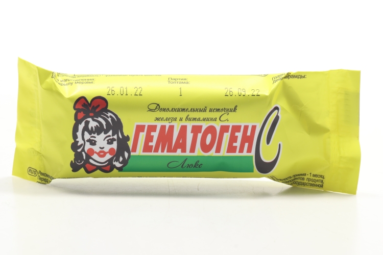 Гематоген С люкс, 50 г, плитка