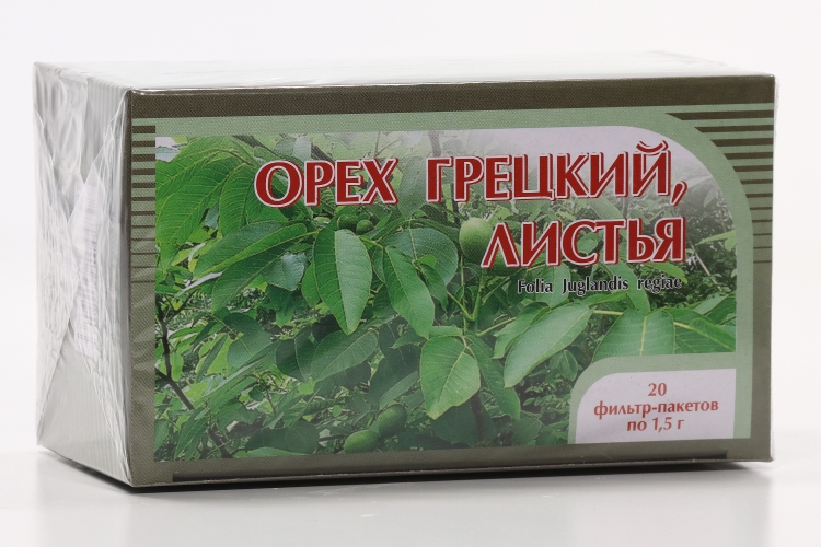 Грецкий орех, 1,5 г, 20 шт, листья измельченные