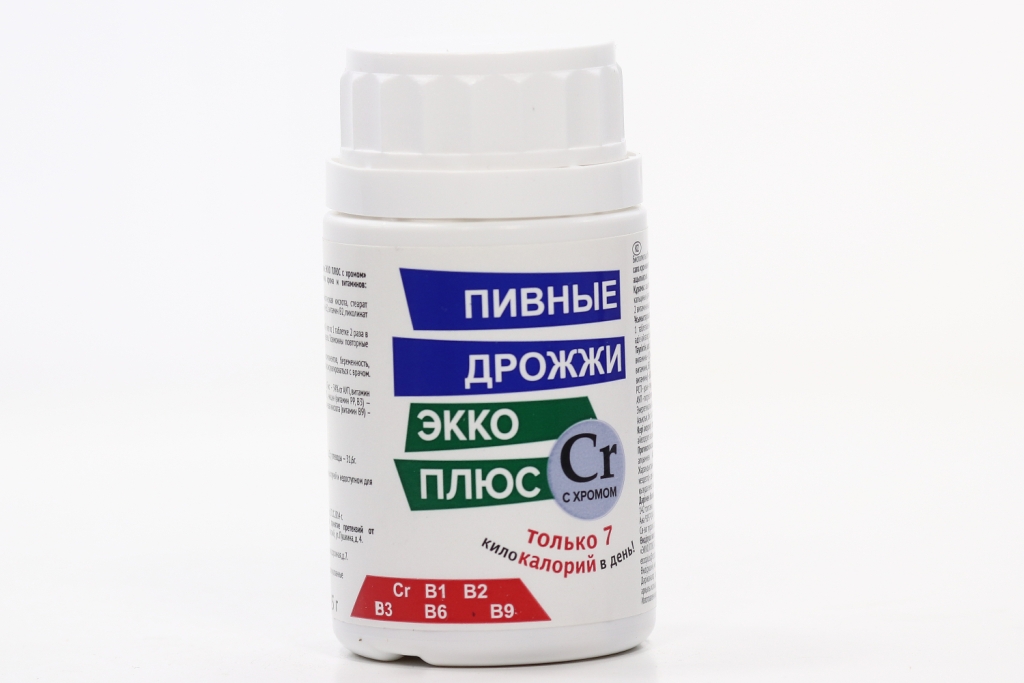 Дрожжи пивные Эко Плюс с хромом 450 мг, 100 шт, таблетки