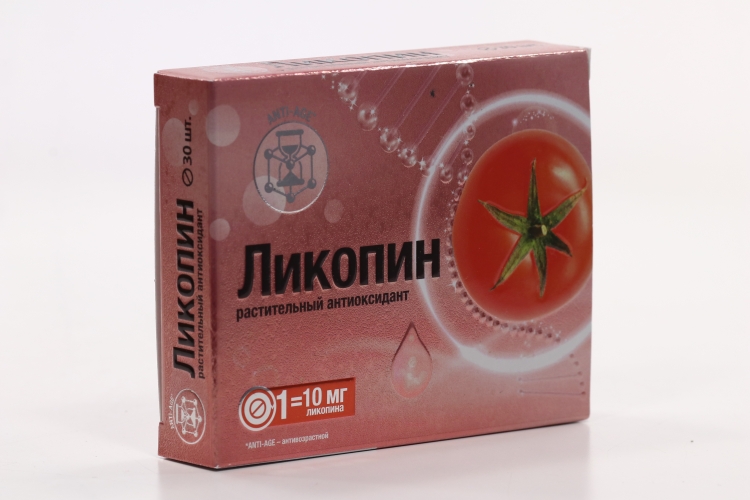 Ликопин 10 мг, 30 шт, таблетки покрытые оболочкой